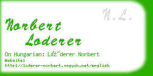 norbert loderer business card